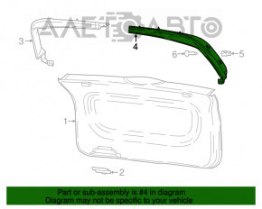 Left tailgate trim for Fiat 500L 14-19, gray, scratches