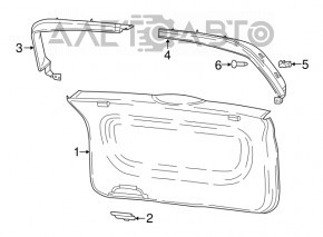 Left tailgate trim for Fiat 500L 14-19, gray, scratches