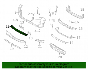 Nissan Rogue 21-23 US built front bumper lower grille, structure