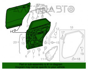 Door assembly rear right Lexus RX350 RX450h 16-22