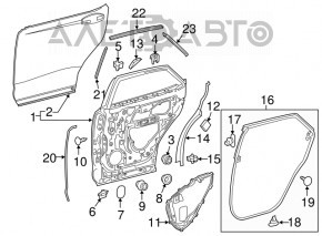 Door assembly rear right Lexus RX350 RX450h 16-22