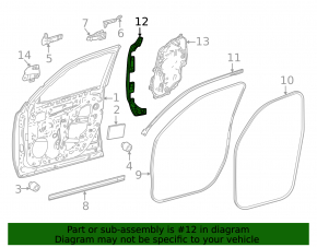 Lexus LX 22-26 front right side door seal