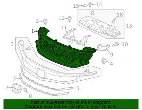 16-17 Honda Accord grille base