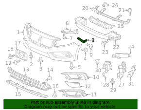 Front bumper mount left Honda Civic X FK 17-19 5D