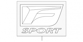 F-sport emblem on the right wing of the Lexus UX200 UX250h UX300h 19-26