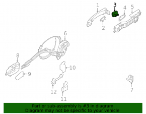 External handle plug front right Nissan Rogue 14-20 structure