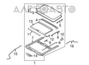 Hatch mechanism frame Kia Forte 4d 14-18