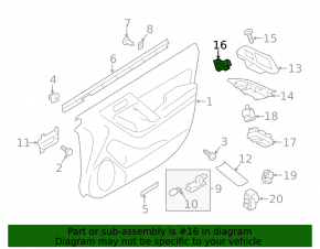 Front right window lift control Subaru Forester 17-18 SJ
