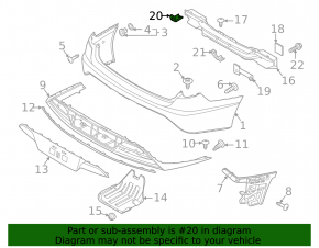 Upper left rear bumper reinforcement bracket for Hyundai Sonata 20-23