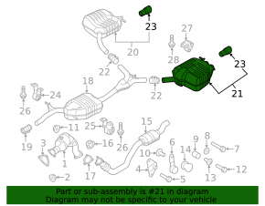 Muffler rear part barrel left Audi Q5 8R 13-17 2.0T sawed off