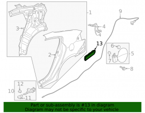 Left ventilation shield Kia Forte 2014-2018
