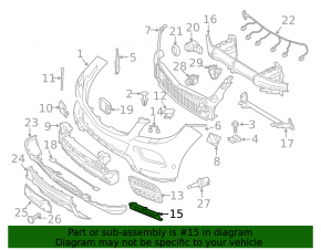 Right fog light grille molding Mercedes W166 ML 12-15