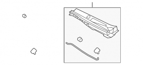 Windscreen wiper grille plastic left Mazda6 09-13