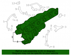 Turbocharger assembly with manifold BMW 1 E82 08-13 N55