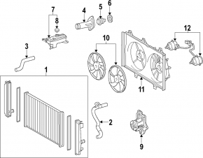 Diffuser radiator shroud bare Toyota Rav4 2012