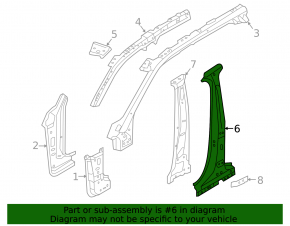 Body pillar center left Volvo XC90 16-23