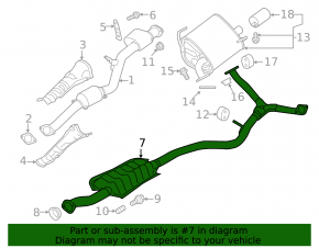 Exhaust line middle part Subaru Forester 14-18 SJ 2.0