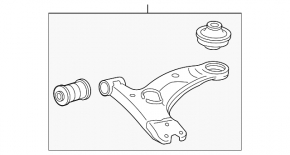 Lower front left control arm for Toyota Prius 50 16-22