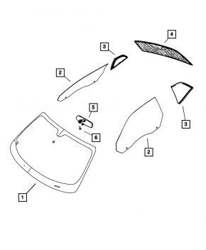 Window blind glass rear right Dodge Challenger 09-14