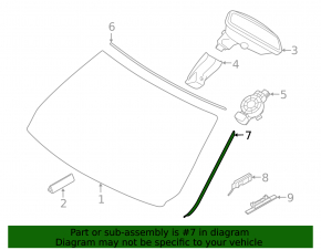 Windshield molding left BMW 4 F33 14-20 convertible