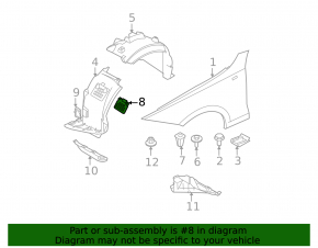 Front fender liner hatch left BMW 3 E90 E92 07-12 Without M3.top