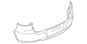 The upper part of the bare rear bumper of the VW Tiguan 09-11 pre-restoration