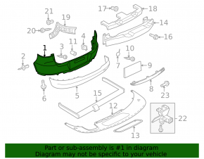 Bare rear bumper VW Tiguan 09-18 pre-rest upper part, black, broken fastener