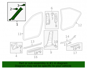 Front pillar trim upper left Toyota Camry v50 12-14 usa gray, broken mount