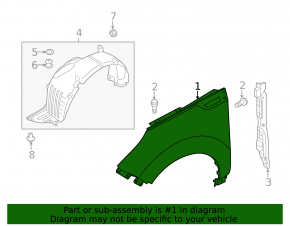Front right wing Kia Soul 14-19 SIGNEDA