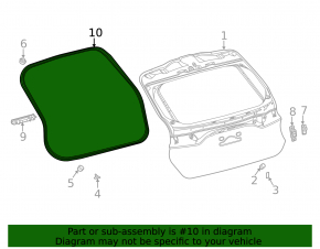 Rubber seal for the trunk door Toyota Venza 21-