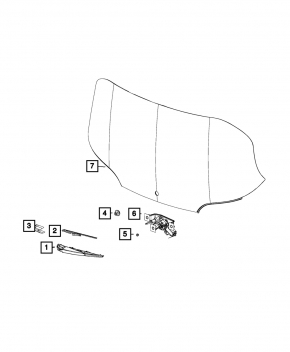 Rear wiper linkage with motor Jeep Cherokee KL 19-23