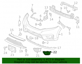 Honda Fit 15-17 right front bumper grille under fog lights