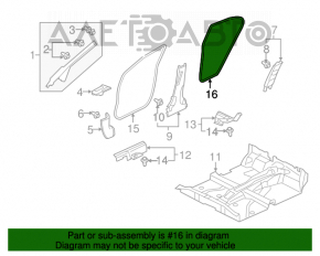 Rear left door seal for Honda Civic 4D 06-09