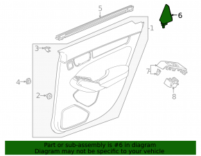 Honda Civic XI FE/FL 22-26 black inner rear right door trim