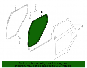 Door seal rear right Kia Niro 17-22