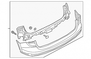 Bare rear bumper, upper part, Audi Q3 83A 19-20, for parking sensors and Park Assist, S-Line