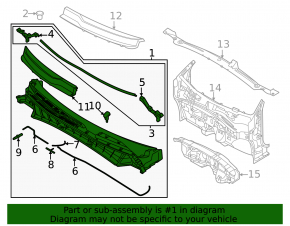 Windscreen wiper grille plastic Kia Niro 23-