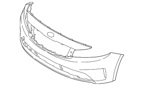 Bare front bumper Kia Forte 4d 17-18 rest without parking sensors