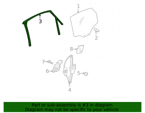 Rear right glass seal Audi A4 B8 08-16 sedan
