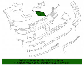 Right inner rear bumper mount for Porsche Cayenne 24-26
