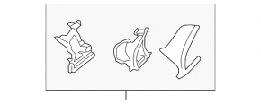 Front panel trim left Mazda 3 19 - black with gray, brown stitching, with deflector