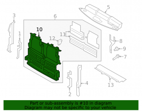 Radiator Deflector Louvers Frame Naked Ford Edge 19-24 2.0T, 2.7T