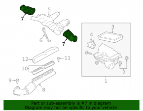 Air duct from the air filter housing, right, Land Rover Range Rover 13-21 3.0