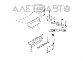 External trunk lid handle Mercedes W211