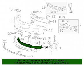 Front bumper lip Chevrolet Equinox 10-15 prerest FWD