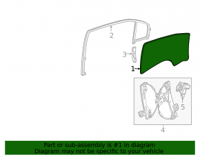 Front left door glass for Chevrolet Volt 11-15
