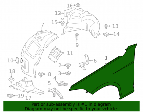 Front right wing BMW 3 F30 12-18 TW