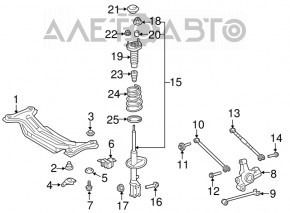 Shock absorber strut assembly rear left Toyota Camry v50 12-13 usa LE rusty