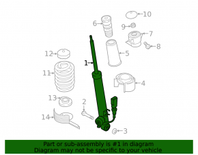 Rear left shock absorber Audi A6 C7 12-18