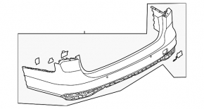 The bare rear bumper, upper part, of the Audi A6 allroad 19-25